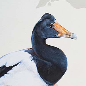 A painting of a bird