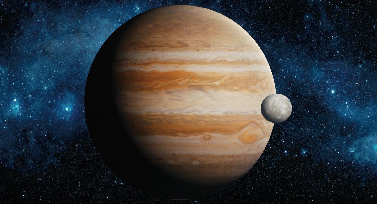Image of Europa with its moon