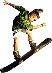 Sandboarder in mid-air