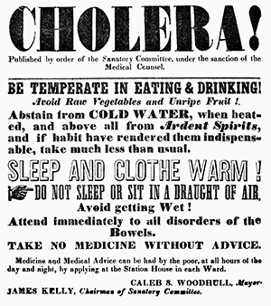 Written warning by the Sanatory Committee from the 1800s announcing Cholera problem
